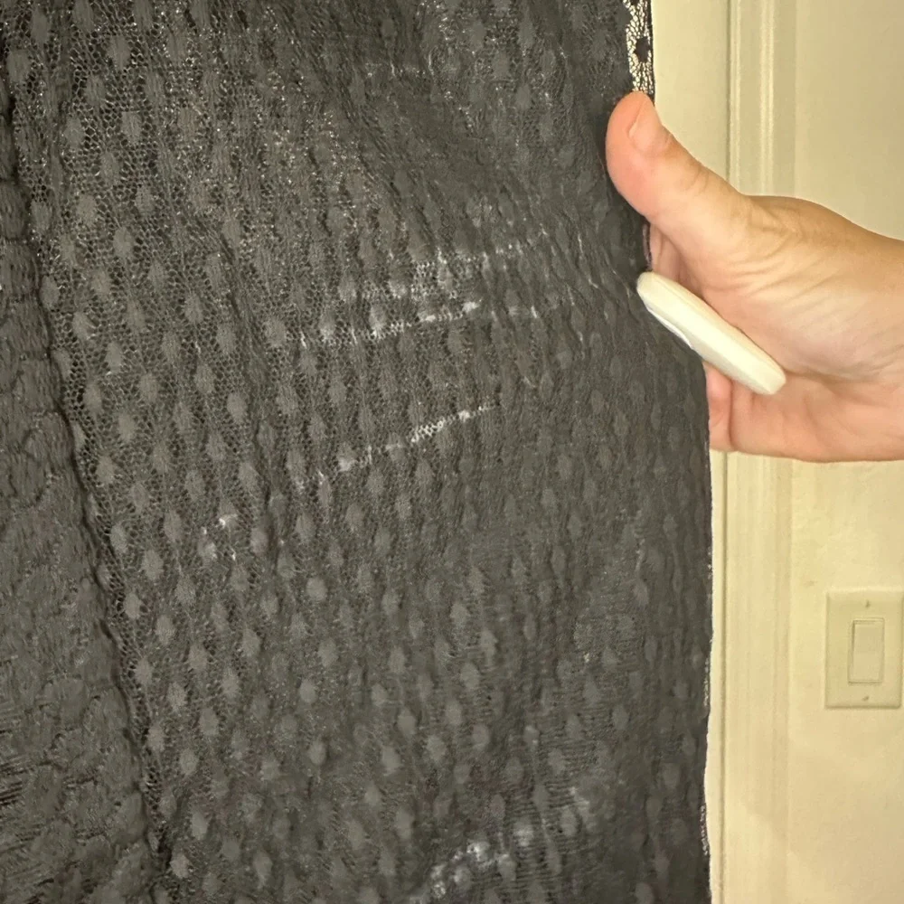 Max Studio Black Sheer Lace Blouse - Picture 5 of 7